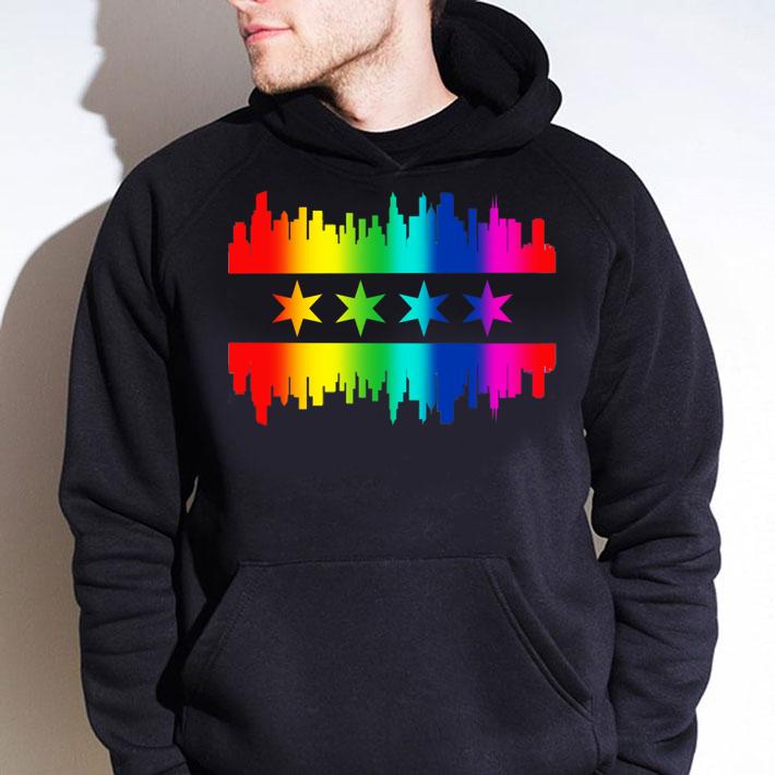 Chicago Flag Skyline LGBT Gay Pride Parade t-shirt hoodie