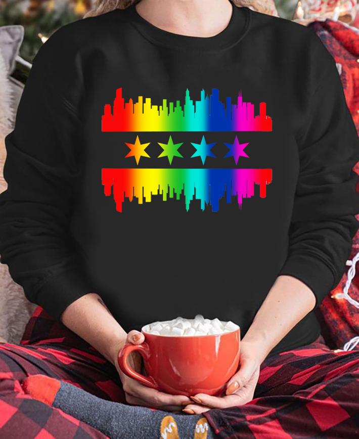 Chicago Flag Skyline LGBT Gay Pride Parade t-shirt sweatshirt