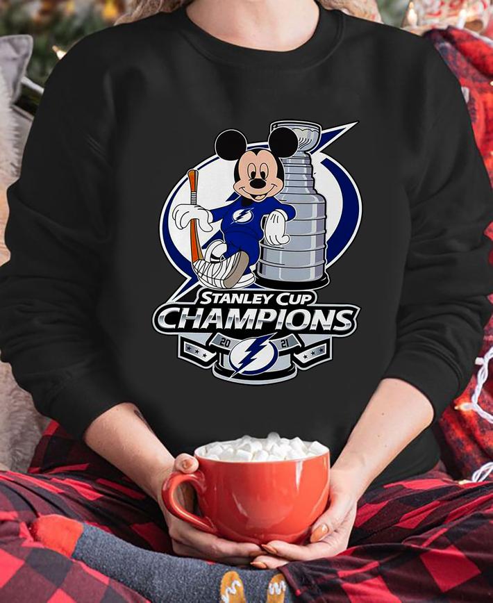Mickey mouse mashup Tampa Bay Lightning Stanley Cup Champions 2021 t-shirt sweatshirt