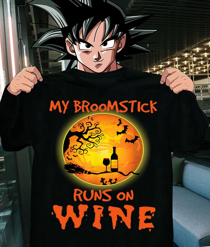 Beautiful My Broomstick Runs On Wine Moon Funny Drinking Halloween t-shirt shirt
