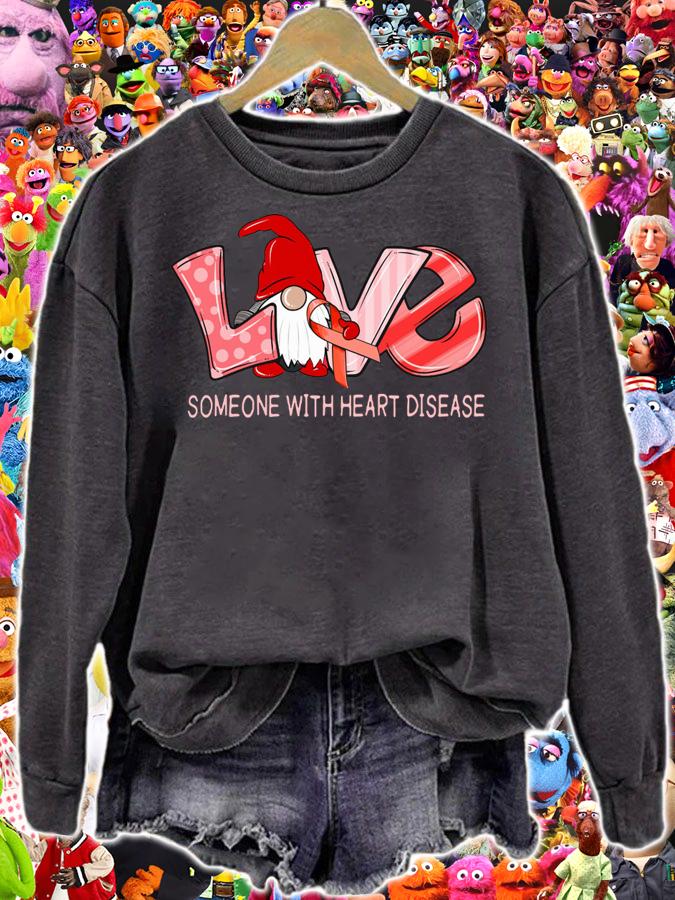 Love Gnomes Awareness Someone With Heart Disease t-shirt sweatshirt