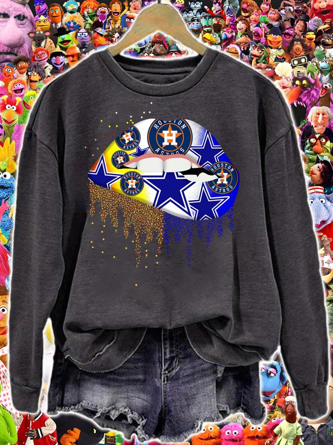 Houston Astros and Dallas Cowboys lip t-shirt sweatshirt