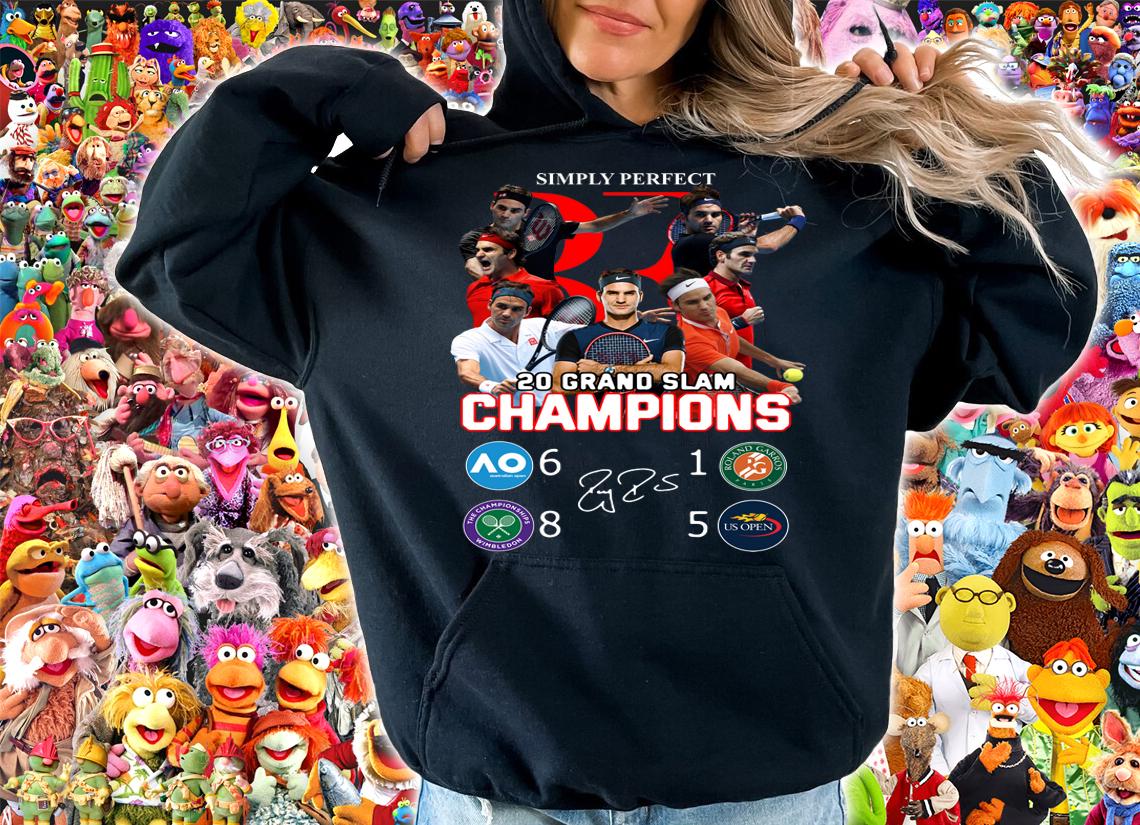 Simply Perfect Roger Federer Champions 20 Grand Slam signature t-shirt hoodie