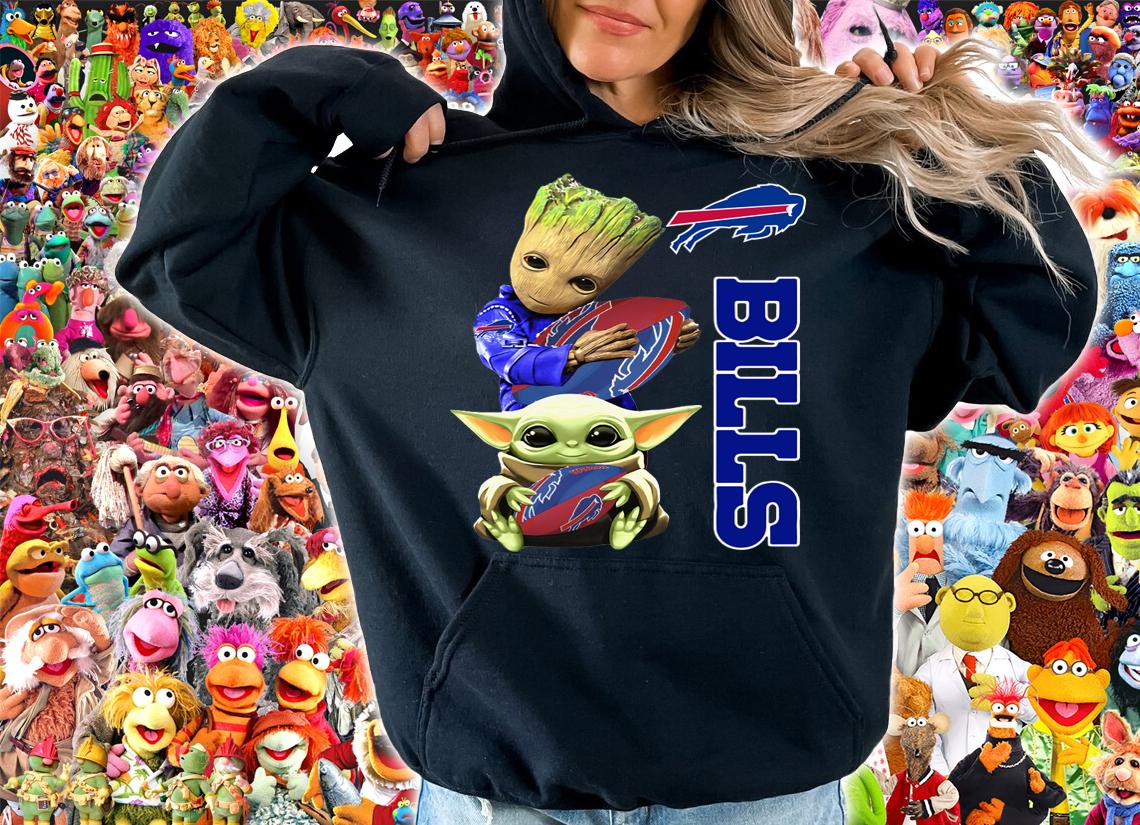 Baby Yoda And Groot Hug Rugby Buffalo Bills 2021 t-shirt hoodie
