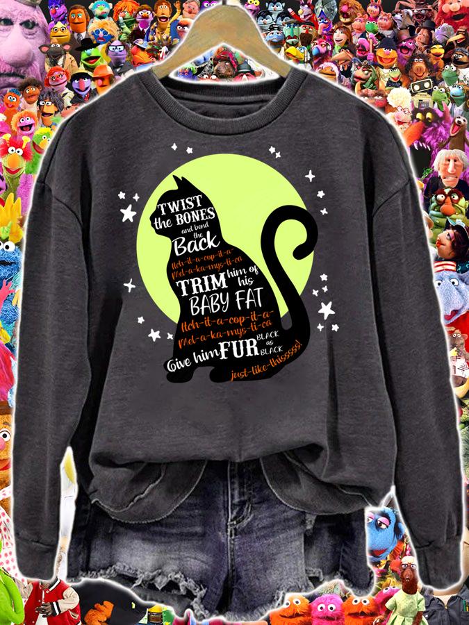 Hot Halloween Black Cat Twist The Bones And Bend The Back t-shirt sweatshirt