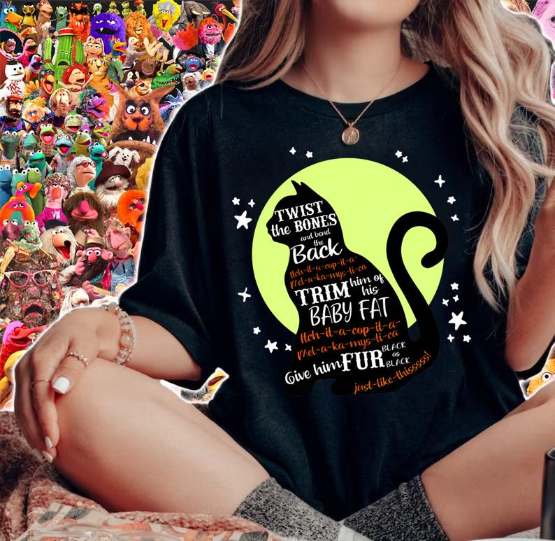 Hot Halloween Black Cat Twist The Bones And Bend The Back t-shirt woman shirt