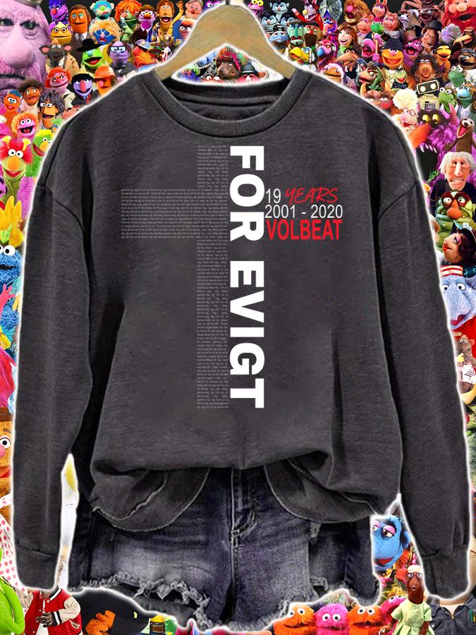 Lyric For Evigt 19 years 2001 2020 Volbeat Cross Jesus t-shirt sweatshirt