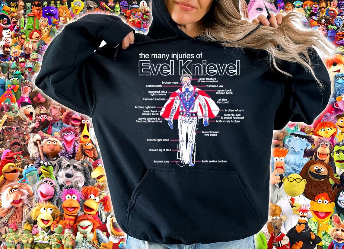 Evel Knievel Anatomy of Injuries shirt t-shirt hoodie