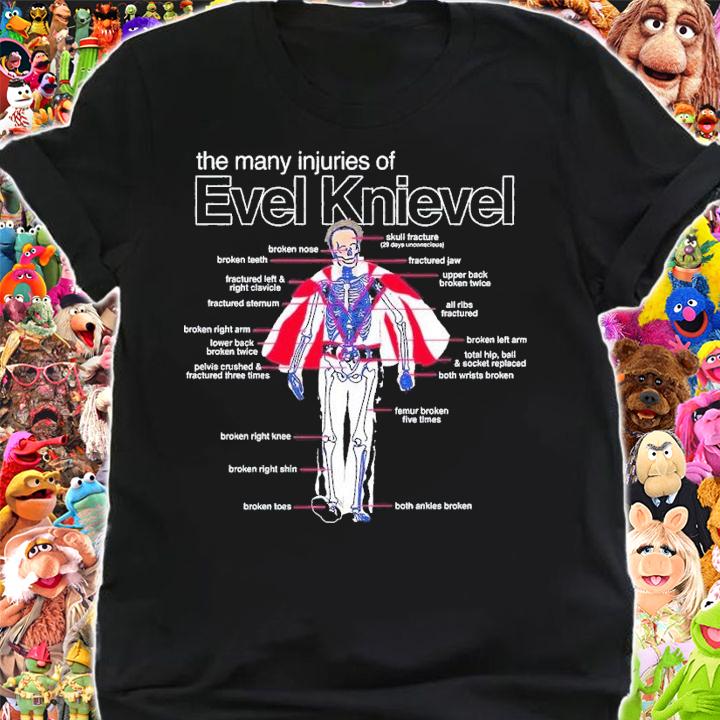 Evel Knievel Anatomy of Injuries shirt t-shirt shirt