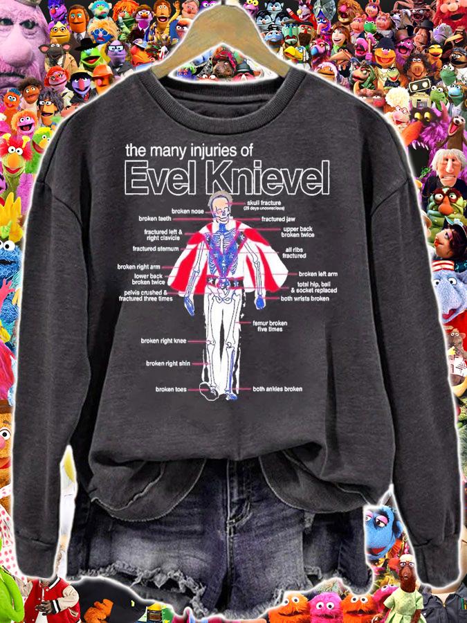 Evel Knievel Anatomy of Injuries shirt t-shirt sweatshirt