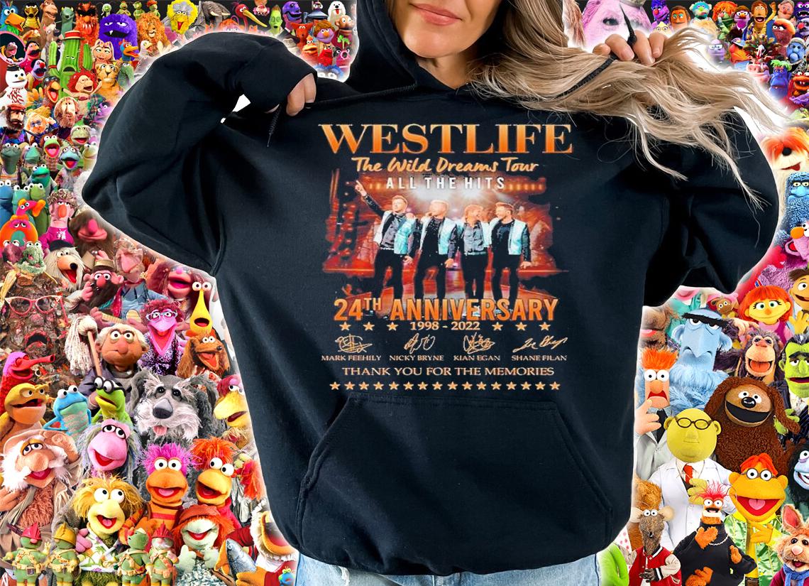 Westlife The Wild Dreams Tour All The Hits 24th Anniversary 1998-2022 Signatures Thank You For The Memories Shirt t-shirt hoodie