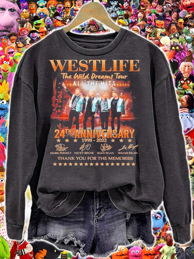 Westlife The Wild Dreams Tour All The Hits 24th Anniversary 1998-2022 Signatures Thank You For The Memories Shirt t-shirt sweatshirt