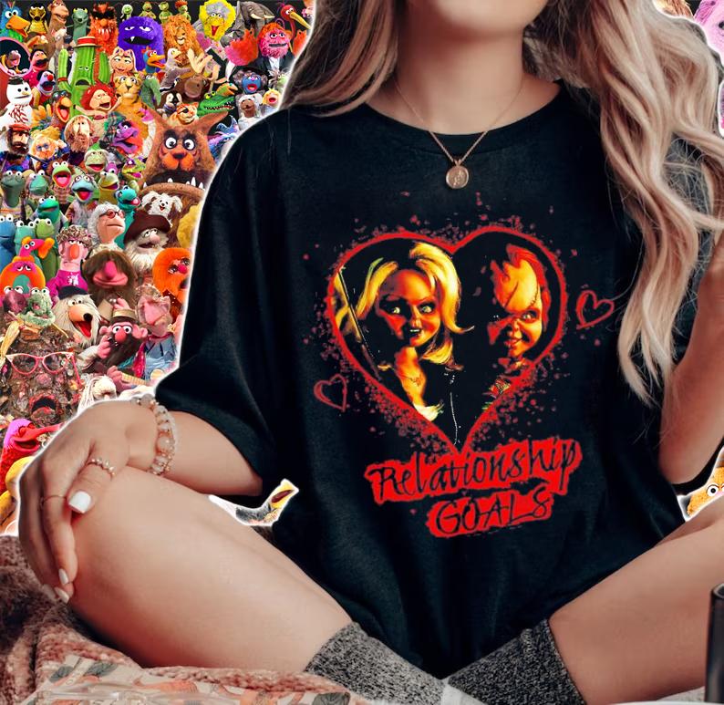 Child's Play Chucky And Tiffany Relationship Goals T-Shirt t-shirt woman shirt