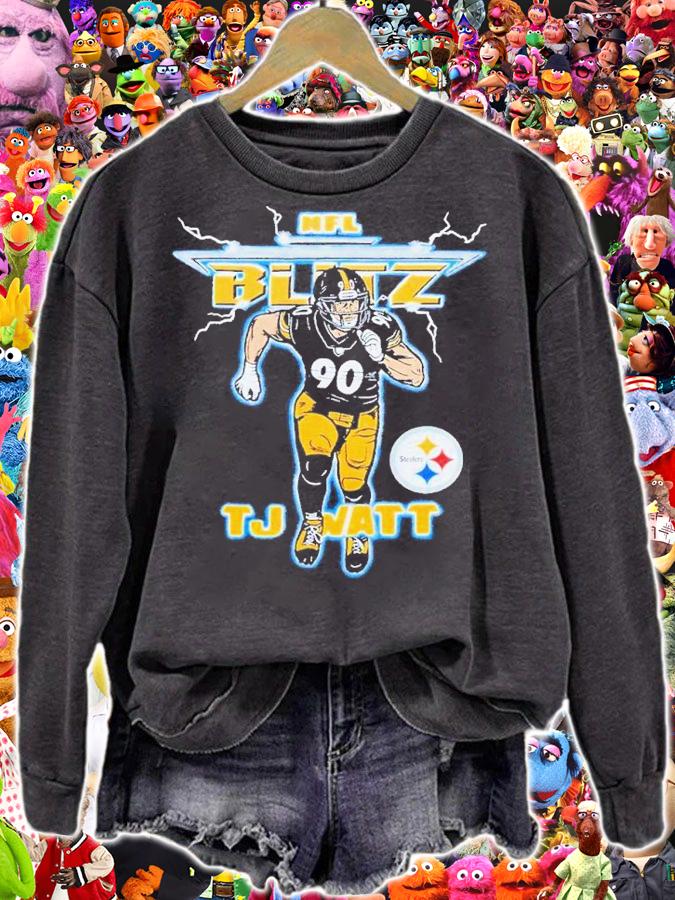 NFL Blitz Steelers TJ Watt shirt t-shirt sweatshirt