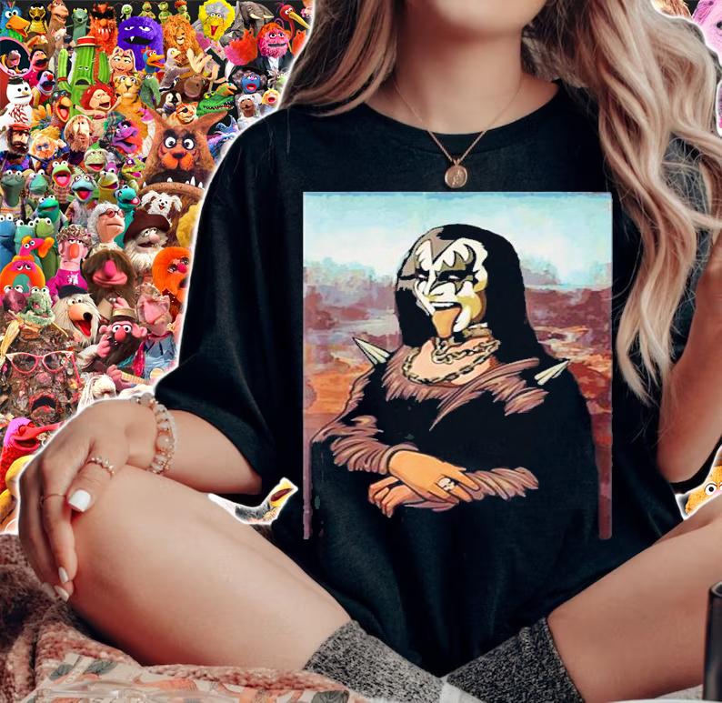 Rock N Roll Band Kiss Halloween Mona Lisa Painting Shirt t-shirt