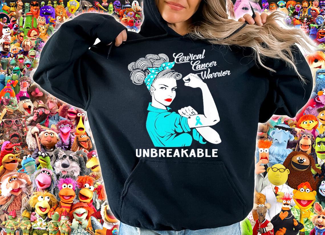 Breast Cancer Awareness Cervical Cancer Warrior Unbreakable Shirt t-shirt