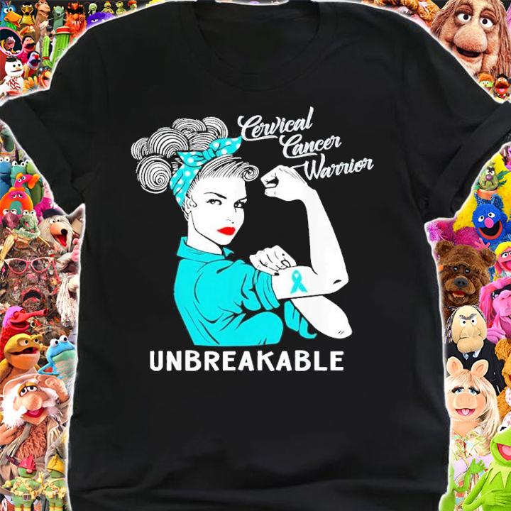 Breast Cancer Awareness Cervical Cancer Warrior Unbreakable Shirt t-shirt