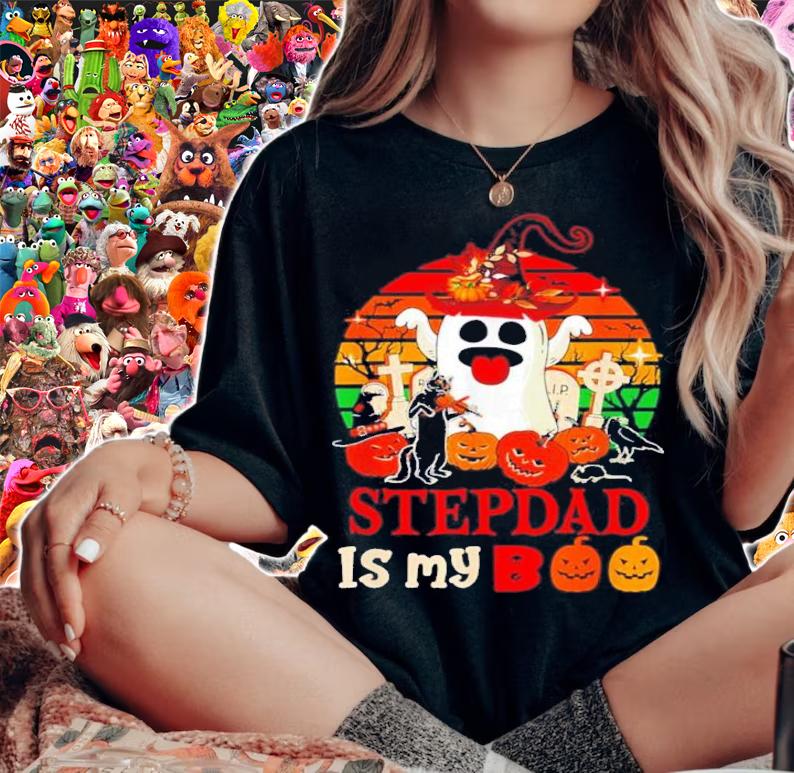 Stepdad Is My Boo Halloween Scary Pumpkins Boo Ghost Vintage Shirt t-shirt woman shirt