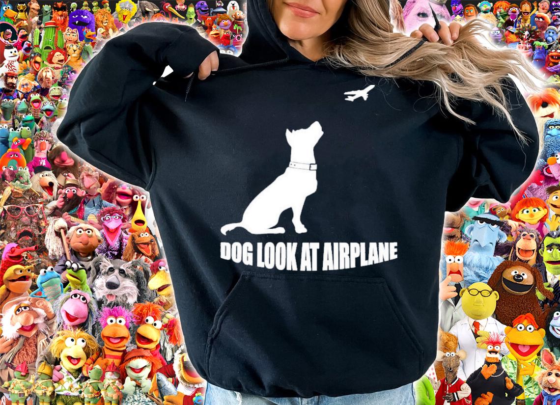 Dog Look At Airplane Shirt t-shirt