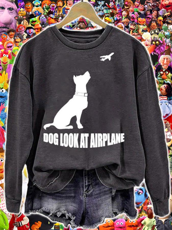 Dog Look At Airplane Shirt t-shirt