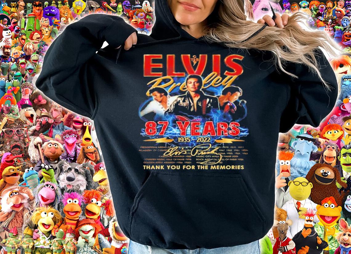 Elvis Presley Guitar Rock 87th Anniversary 1935-2022 Signature Thank You For The Memories Shirt t-shirt