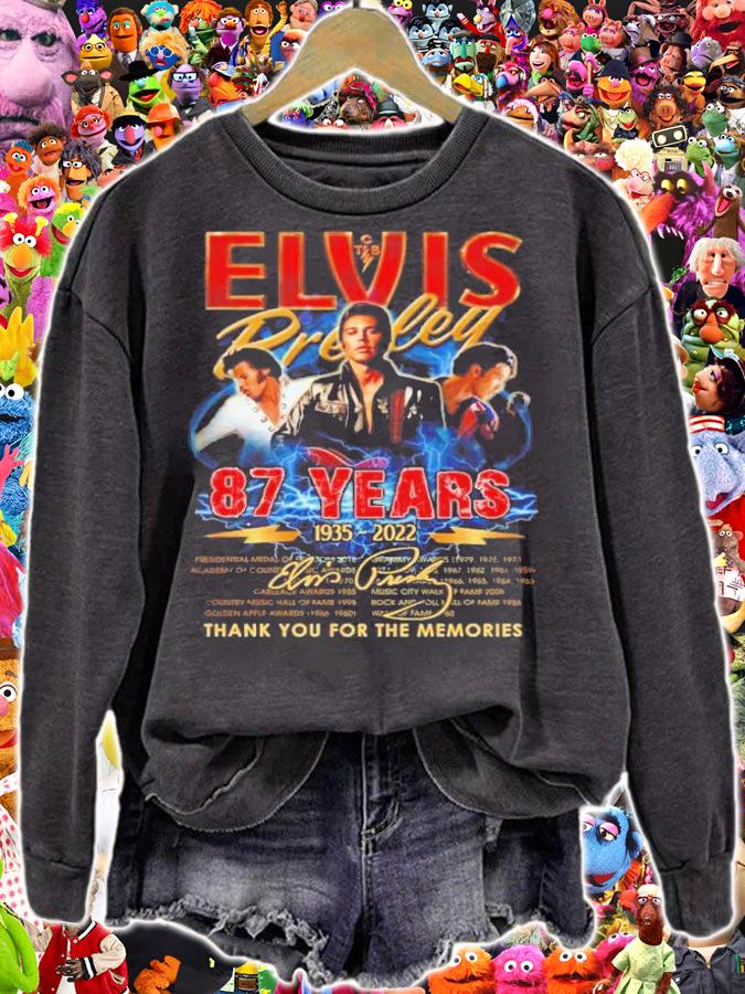 Elvis Presley Guitar Rock 87th Anniversary 1935-2022 Signature Thank You For The Memories Shirt t-shirt