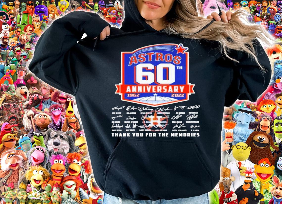 Houston Astros Logo 60th Anniversary 1962-2022 Signatures Thank You For The Memories Shirt t-shirt hoodie