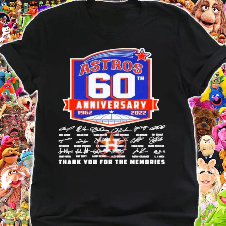 Houston Astros Logo 60th Anniversary 1962-2022 Signatures Thank You For The Memories Shirt t-shirt shirt