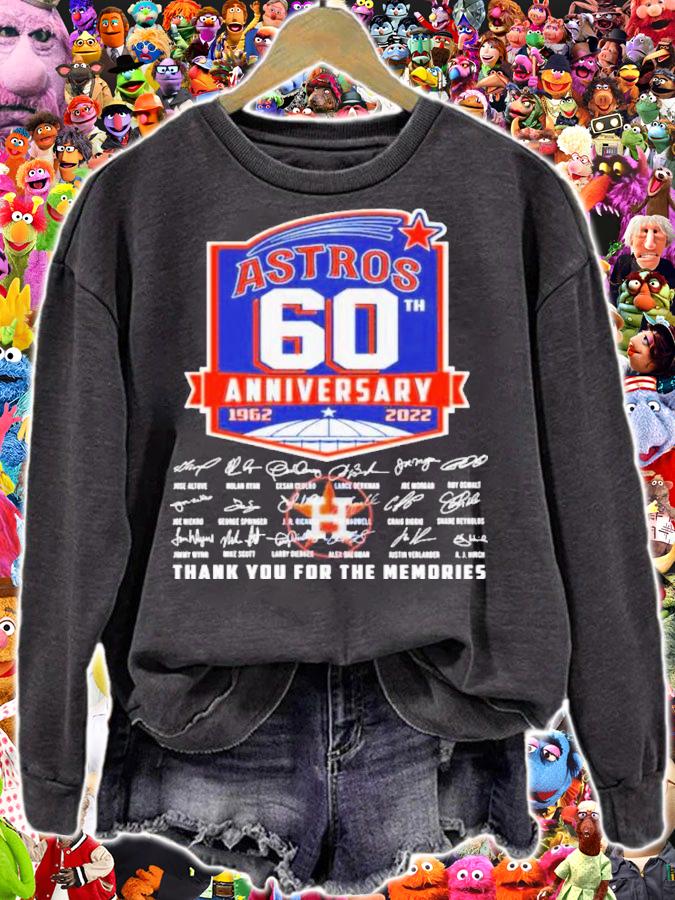 Houston Astros Logo 60th Anniversary 1962-2022 Signatures Thank You For The Memories Shirt t-shirt sweatshirt