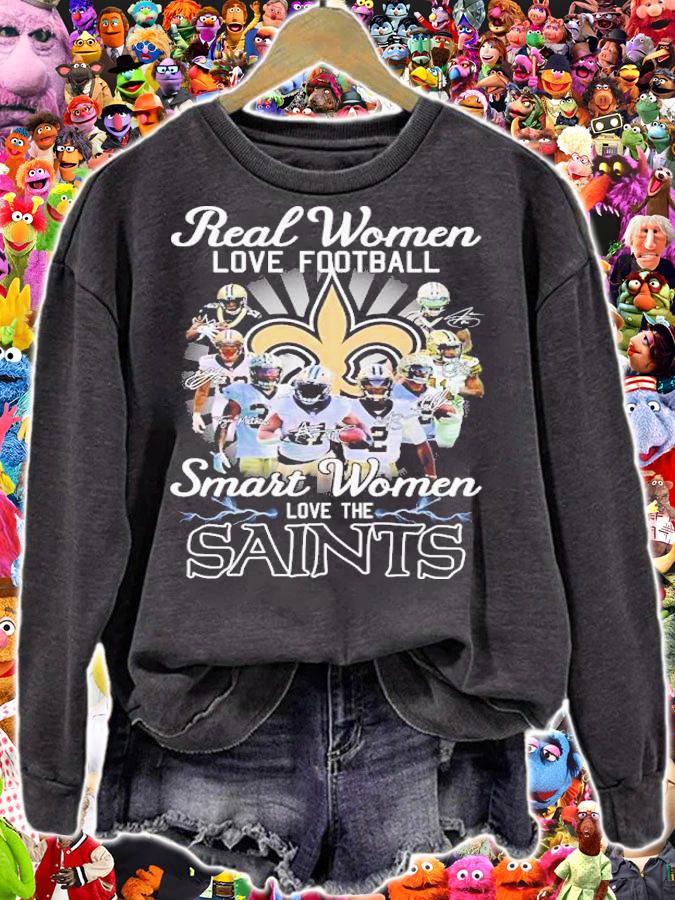 Real Women Love Baseball Smart Women Love Saints Signatures Shirt t-shirt