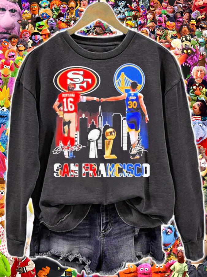 San Francisco Joe Montana And Stephen Curry Champions Signatures T-Shirt t-shirt