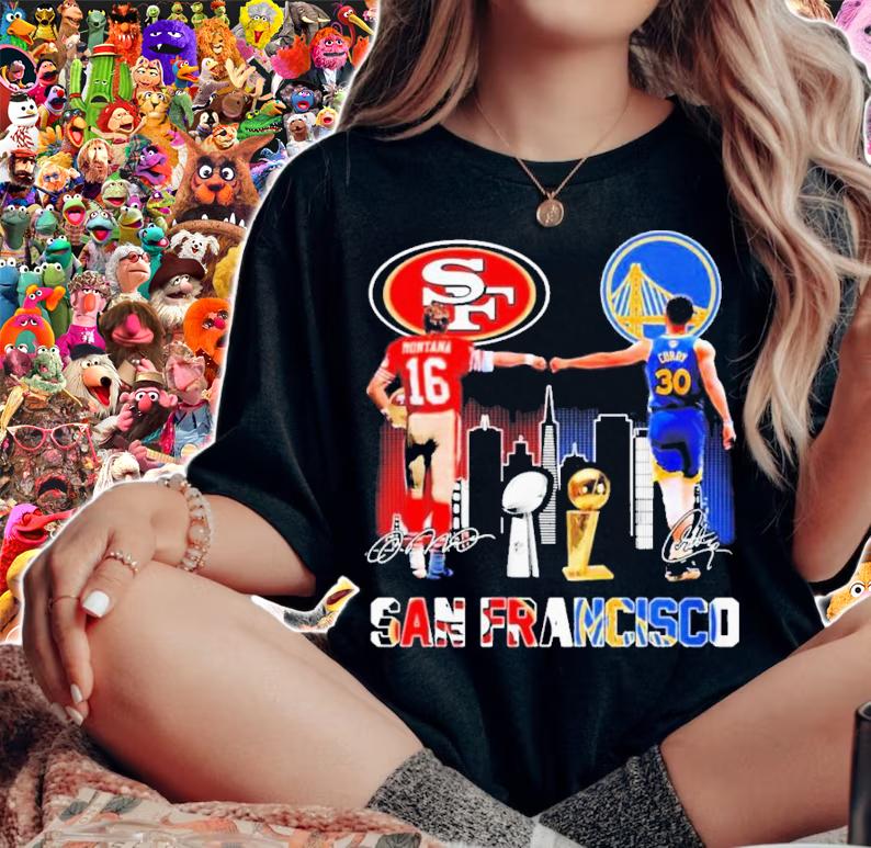 San Francisco Joe Montana And Stephen Curry Champions Signatures T-Shirt t-shirt