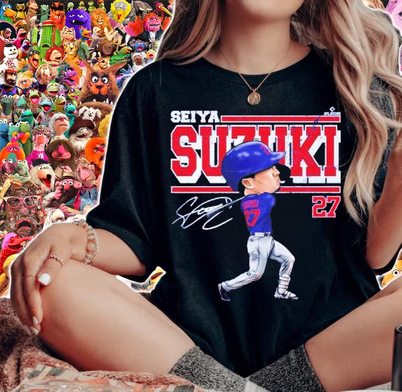 Seiya Suzuki Chicago C Cartoon Baseball Signatures Shirt t-shirt
