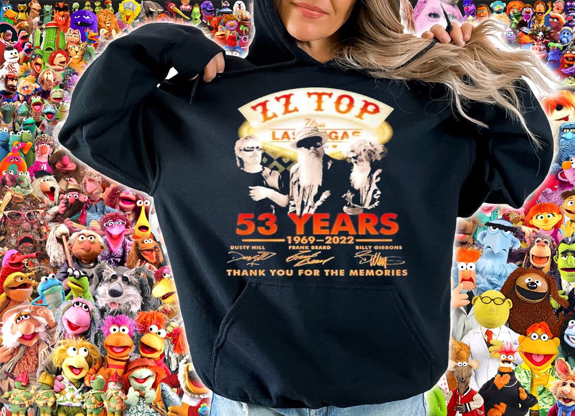 Zz Top 53 years 1969 2022 thank you for the memories shirt t-shirt hoodie