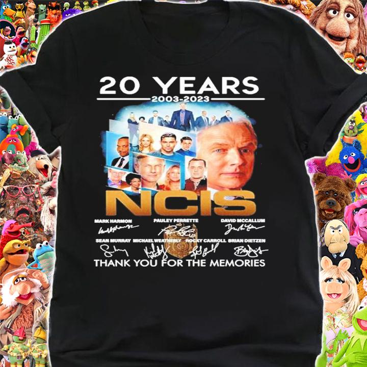 20 Years 2003-2023 NCIS Signatures Thank You For The Memories Shirt t-shirt