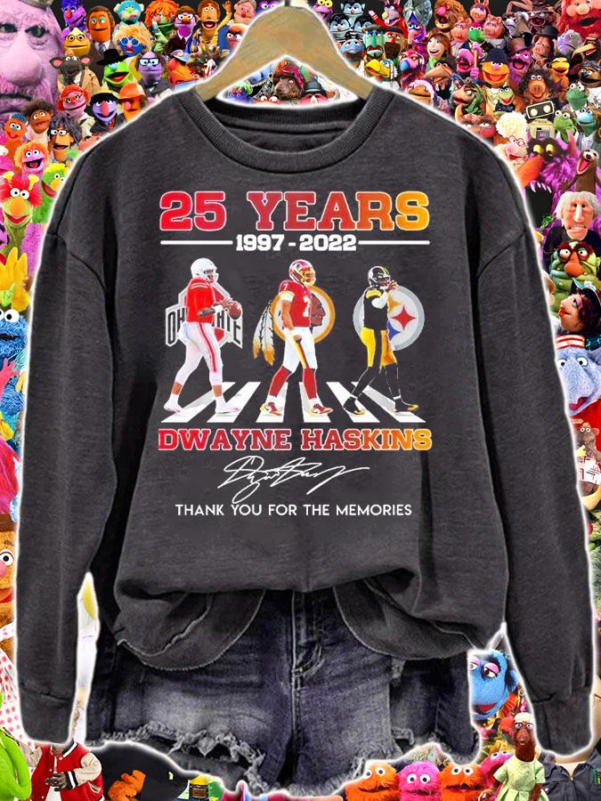 25 Years 1997 2022 Dwayne Haskins Abbey Road Thank You For The Memories Signature T-Shirt t-shirt