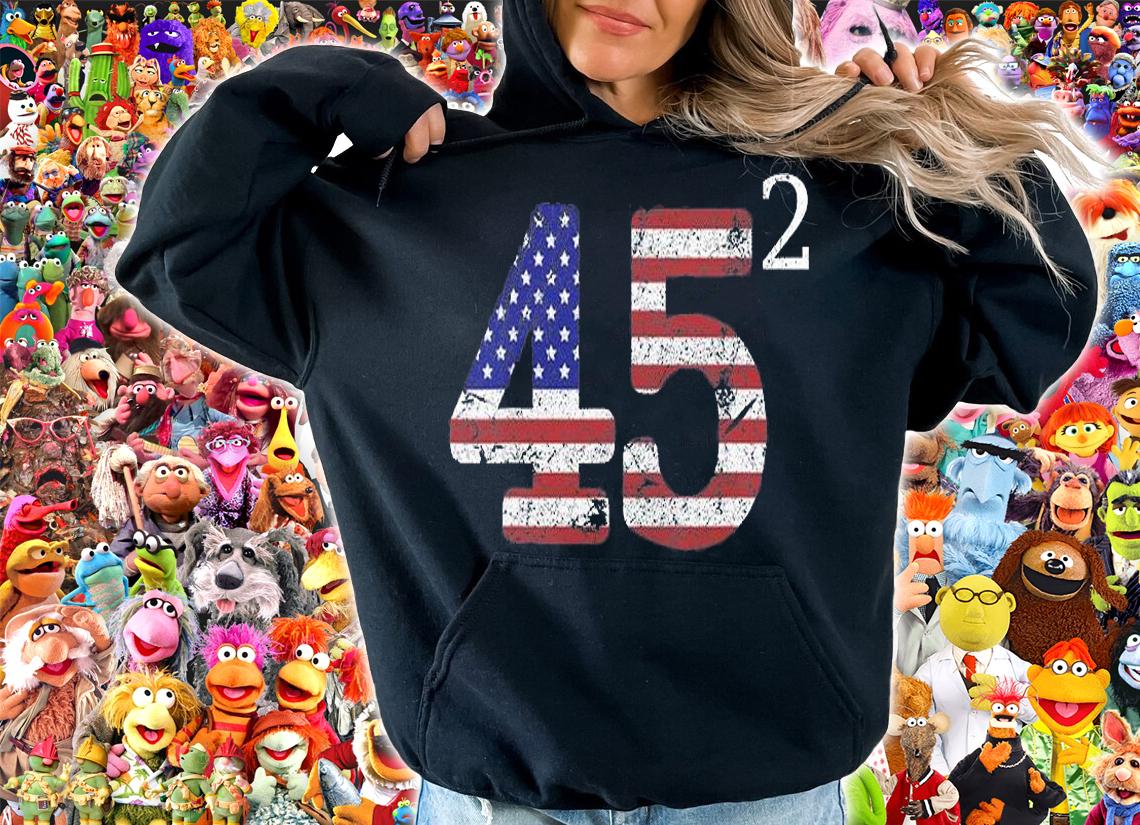 45 Squared Second Term For Trump 2020 USA Flag Vintage T-Shirt t-shirt hoodie