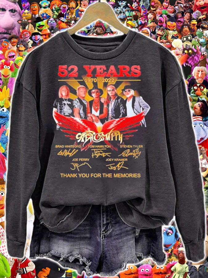 52 years 1970-2022 Aerosmith Signatures Thank You For The Memories Shirt t-shirt