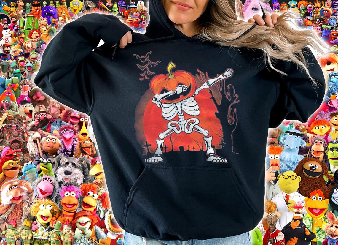 A Halloween Boys Kids Dabbing Skeleton Scary Pumpkin Costume Shirt t-shirt hoodie