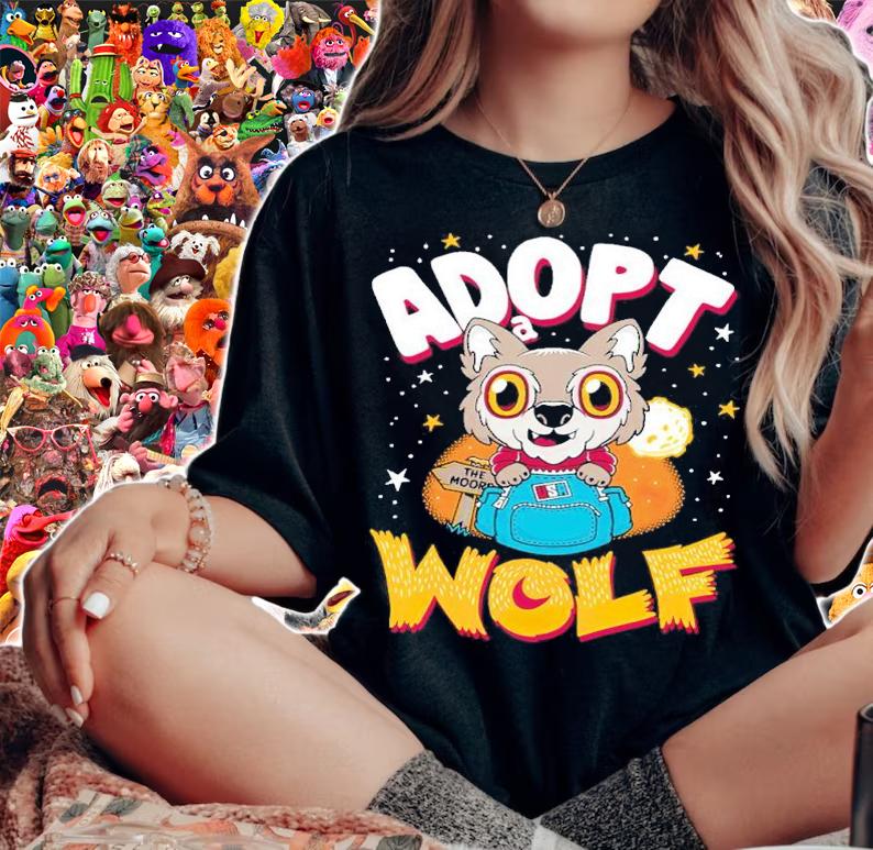 Adopt A Wolf Creepy Cute Cartoon Kawaii Werewolf Shirt t-shirt