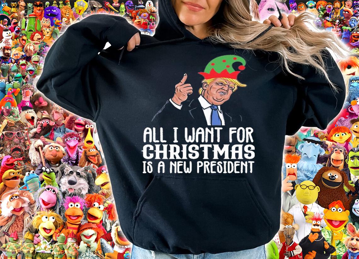 All I Want For Christmas Is A New President Ugly Trump Elf T-Shirt t-shirt