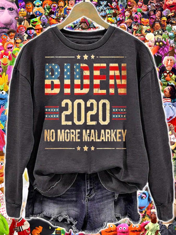 Biden 2020 No More Malarkey USA Flag Vintage T-Shirt t-shirt