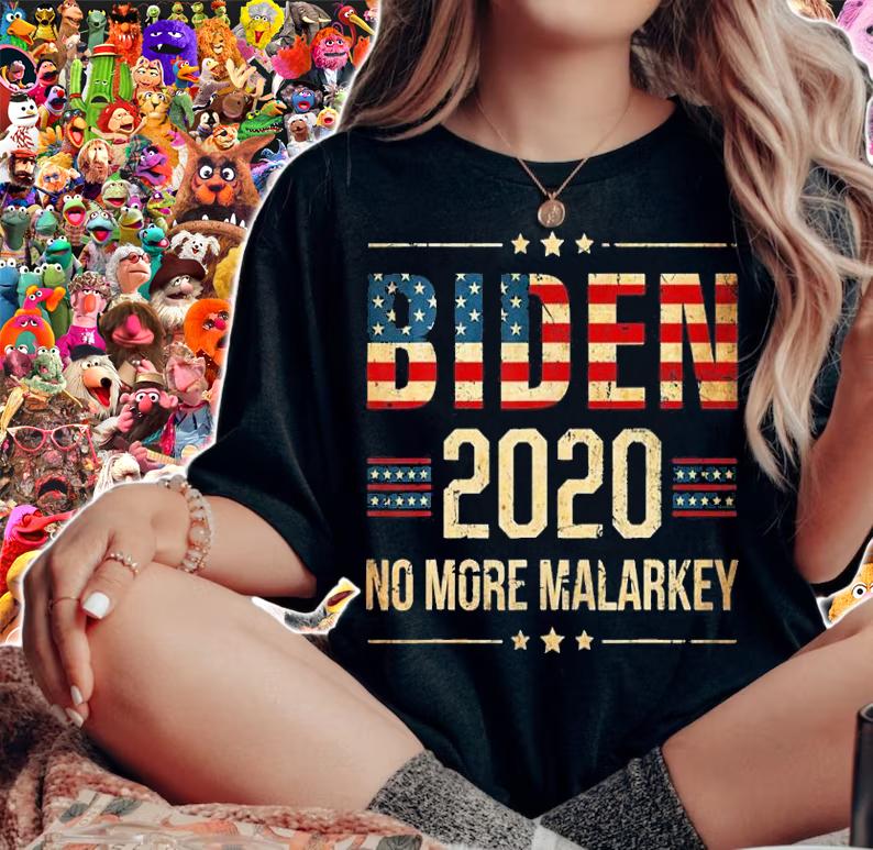 Biden 2020 No More Malarkey USA Flag Vintage T-Shirt t-shirt
