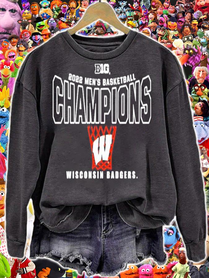 Big Ten 2022 Mens Basketball Champions Wisconsin Baggage t-shirt sweatshirt