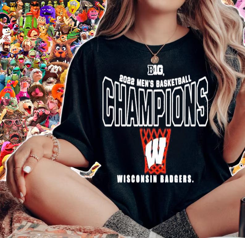 Big Ten 2022 Mens Basketball Champions Wisconsin Baggage t-shirt woman shirt