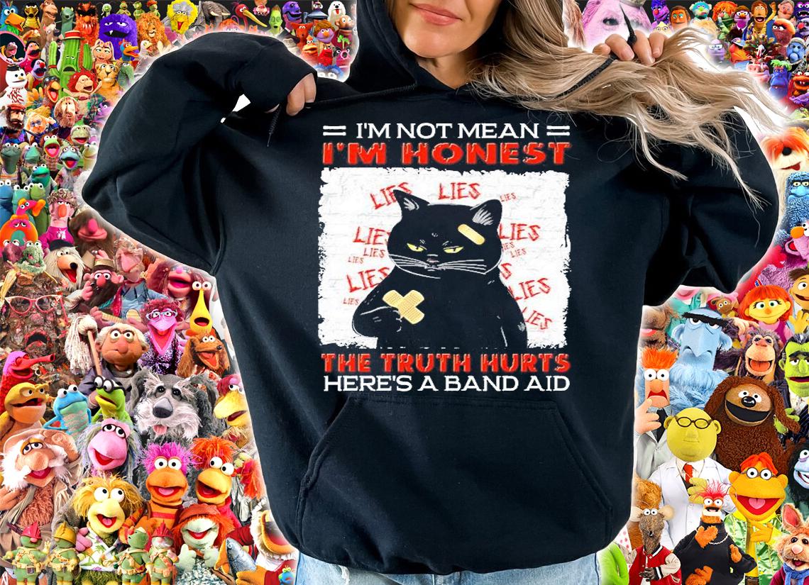 Black Cat I'm Not Mean I'm Honest The Truth Hurts Here's A Band Aid T-Shirt t-shirt