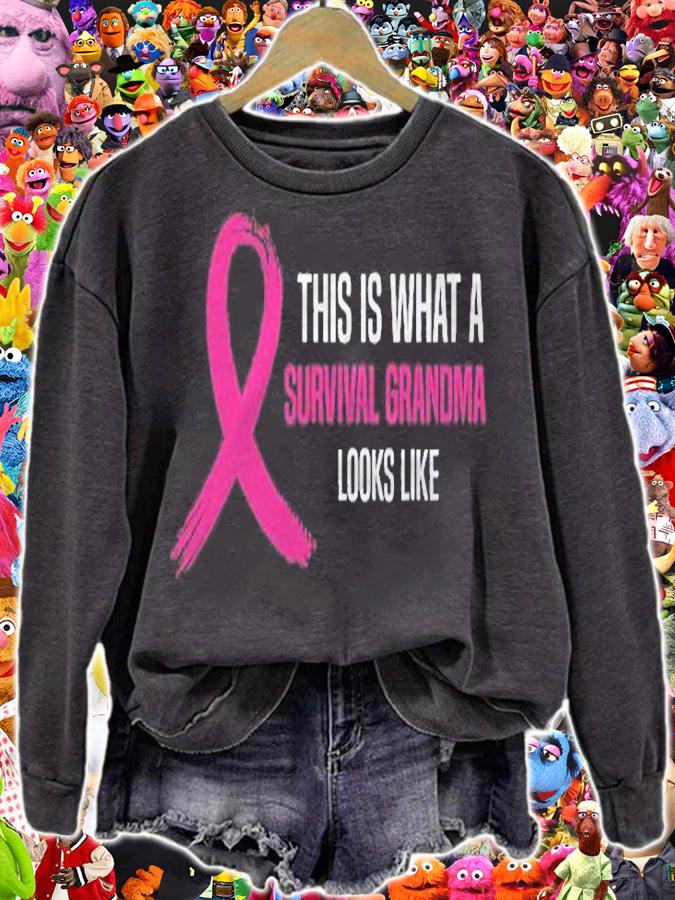 Breast Cancer Awareness Tshirt Survival Grandma Pink Ribbon Shirt t-shirt sweatshirt