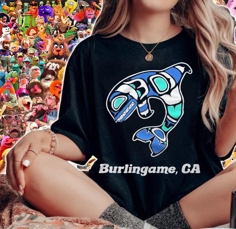 Burlingame CA Native American Tribal Orca shirt t-shirt
