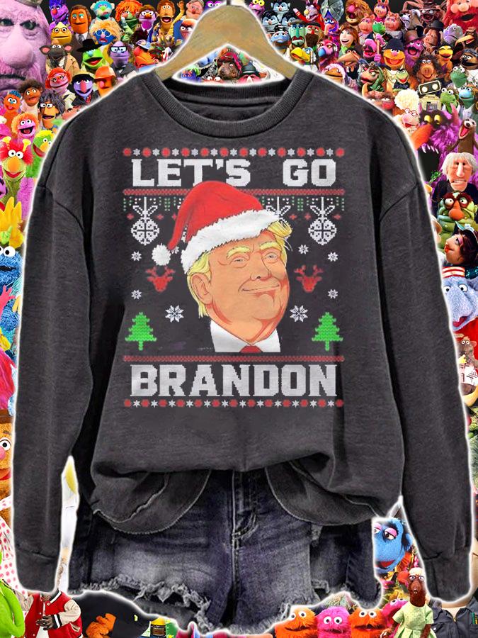 Funny Ugly Christmas Lets Go Brandon Trump Shirt t-shirt