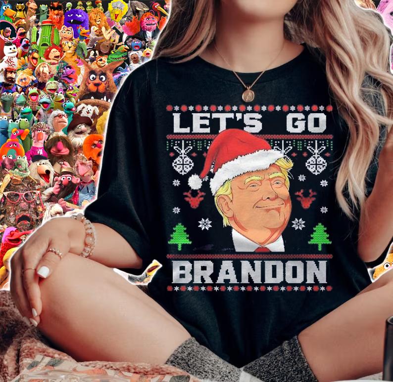 Funny Ugly Christmas Lets Go Brandon Trump Shirt t-shirt